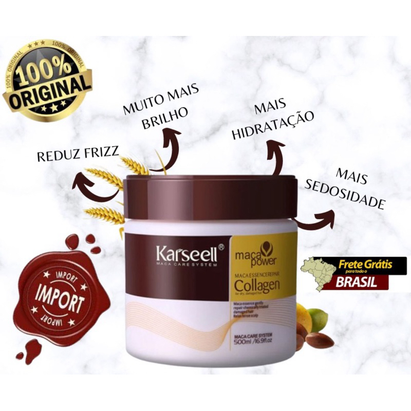 Leve 2x Máscara Karseell 500g | Colágeno, Brilho e Reconstrução | Tratamento Econômico e Eficaz